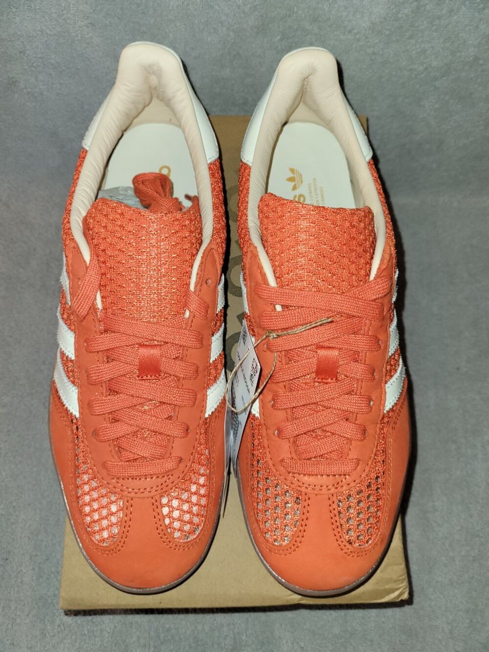 Adidas Gazelle Orange Off White Tan Gum Men's Size 9.5 Sneakers JS0713 (#2832) - Picture 5 of 16